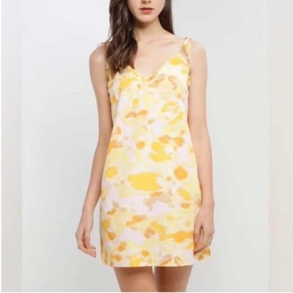NWT Vero Moda JOA Strappy Cami Dress Parfait Pink Jolly Yellow Tie Straps New